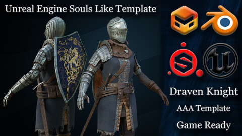 Unreal Engine Souls Like Template + Rigged Character (5.1)
