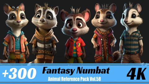 +300 Fantasy Numbat | 4K | Animal Reference Pack Vol.58