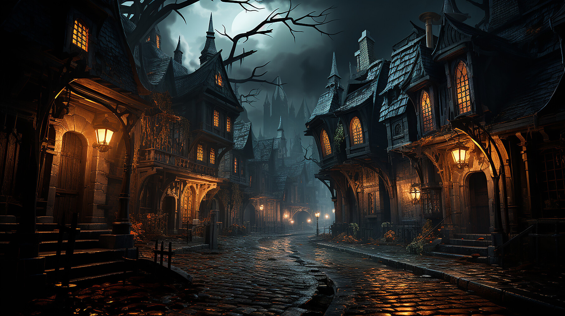 ArtStation - Dark Gothic Vilage Street | Artworks