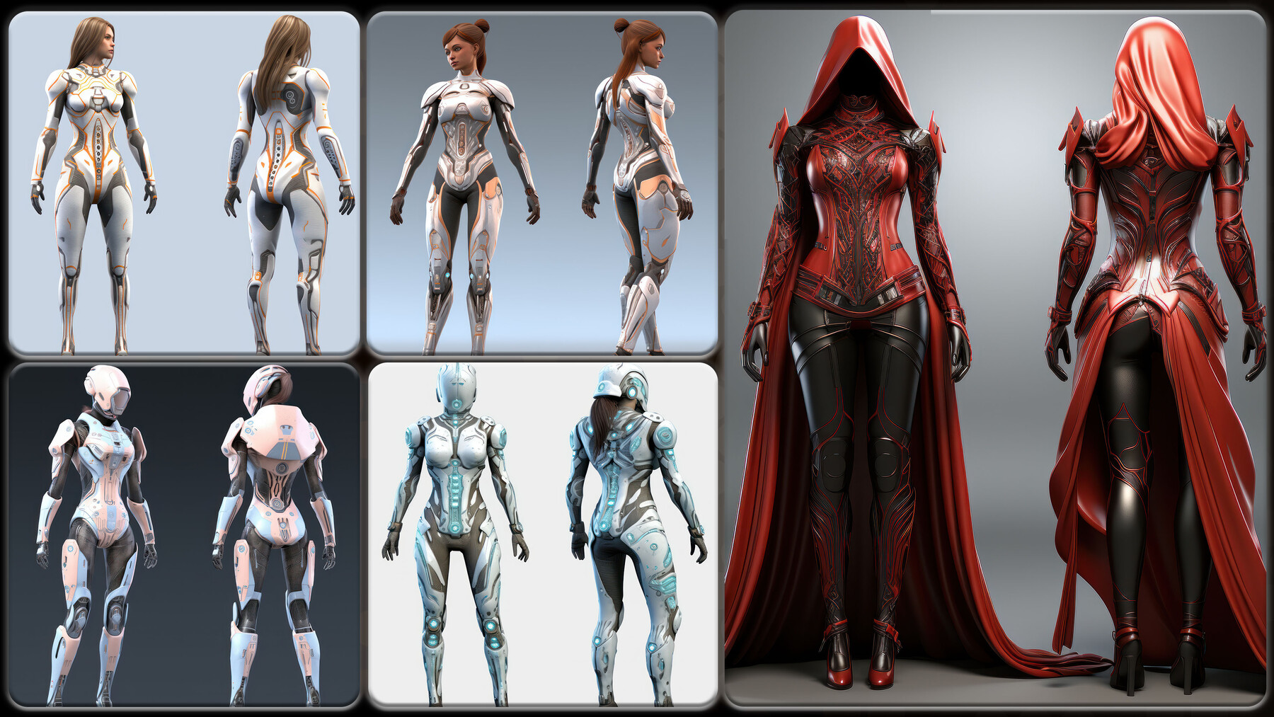 ArtStation - 450 Futuristic Female Outfit _ VOL 2 _ Character Reference
