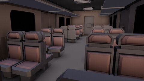Train Seat interior 3D model