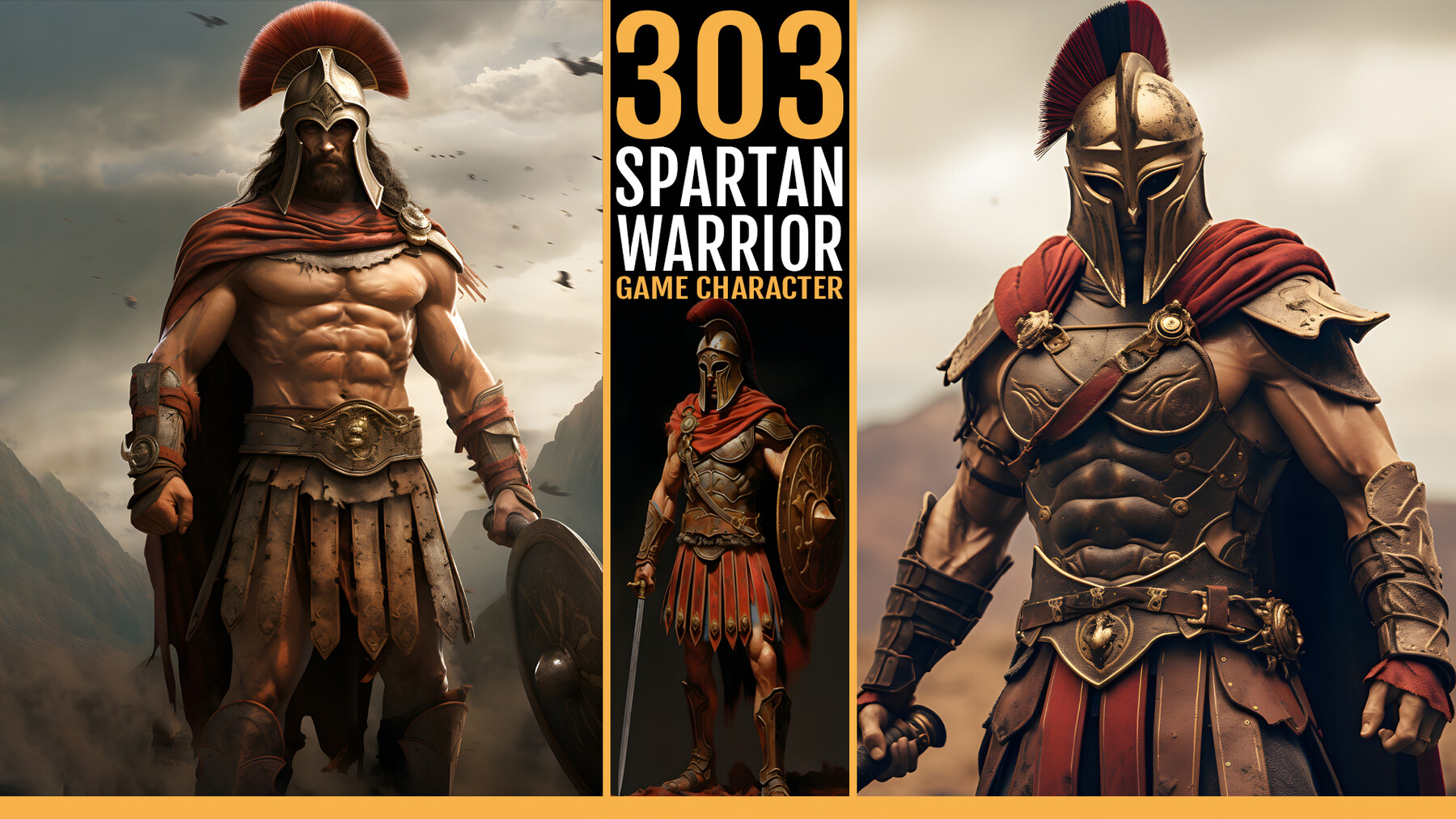 ArtStation - 303 Spartan Warrior Game Character | Artworks