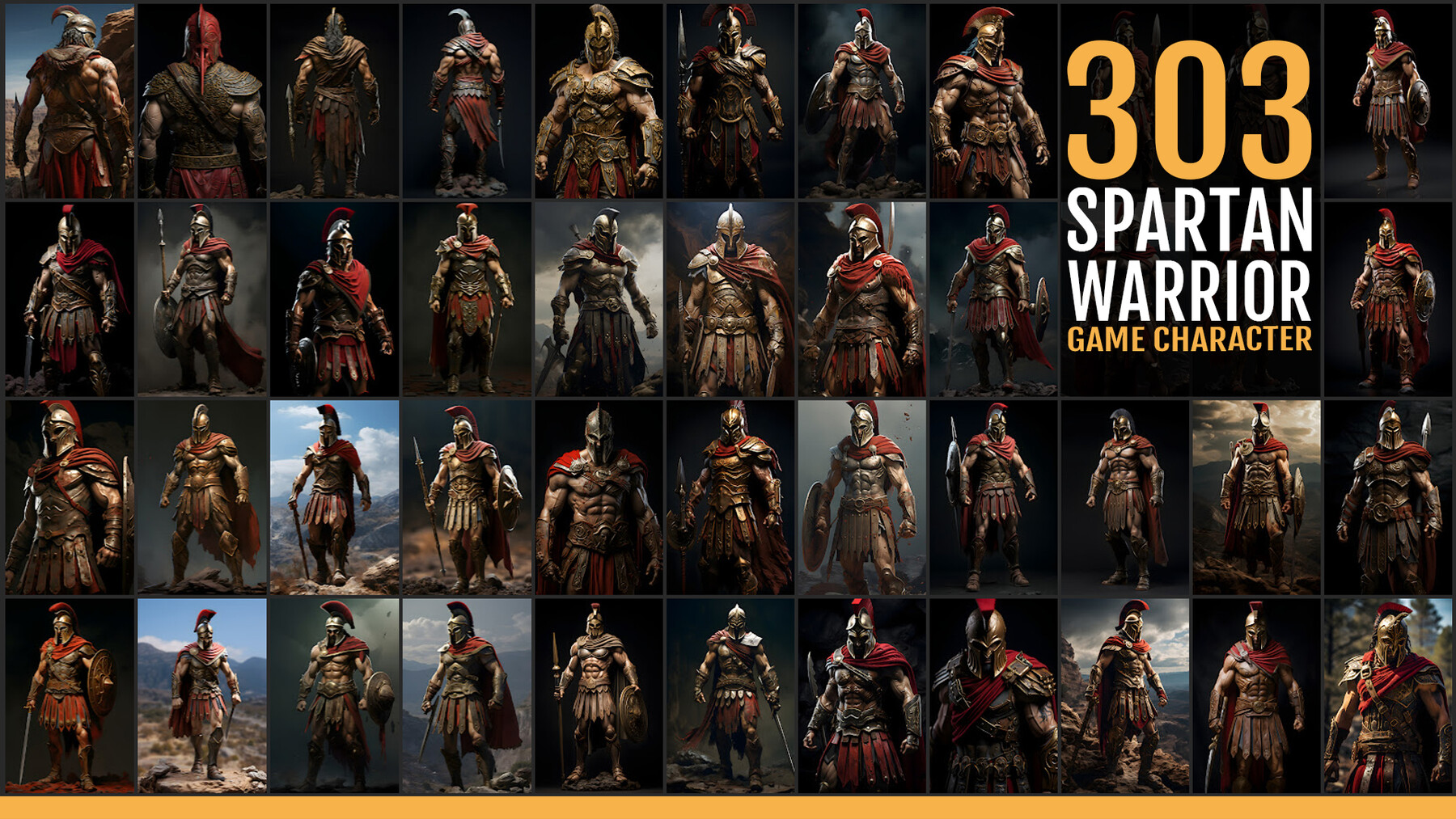 ArtStation - 303 Spartan Warrior Game Character | Artworks