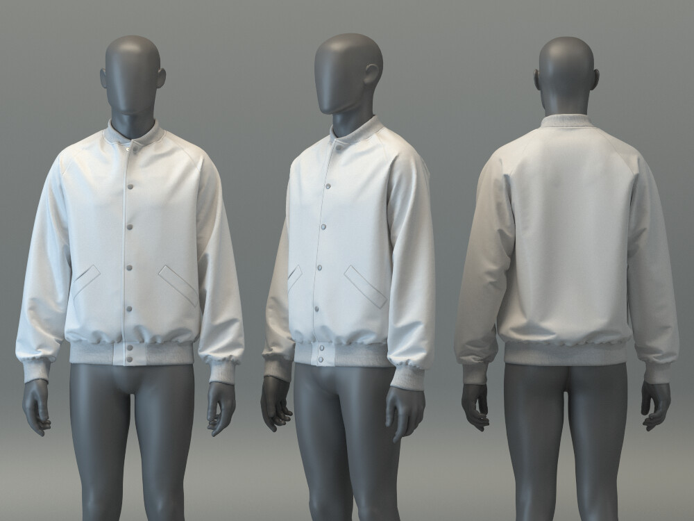 ArtStation - OFF WHITE COLLEGE JACKET MOCKUP for CLO3D and