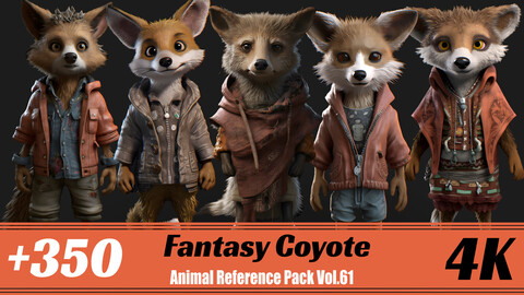 +350 Fantasy Coyote | 4K | Animal Reference Pack Vol.61