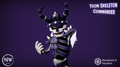 Stylized Skeleton Commander - Mobile Game Ready Model