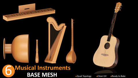 Musical Instruments BaseMesh vol.03