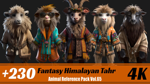 +230 Fantasy Himalayan Tahr | 4K | Animal Reference Pack Vol.65