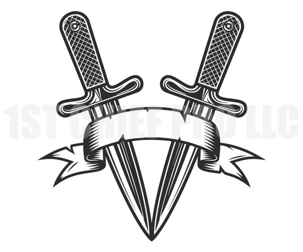 ArtStation - Crossed sharp swords concept with ribbon in vintage style  isolated vector illustration