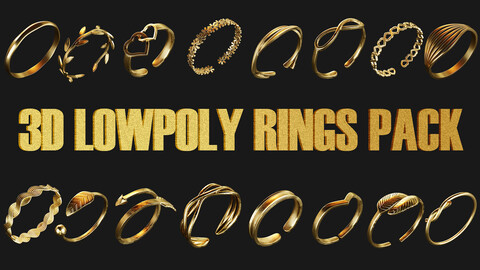 16 Rings 3D lowpoly pack