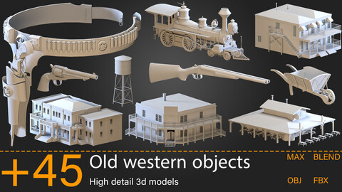+45- Old western objects - Kitbash-vol.02