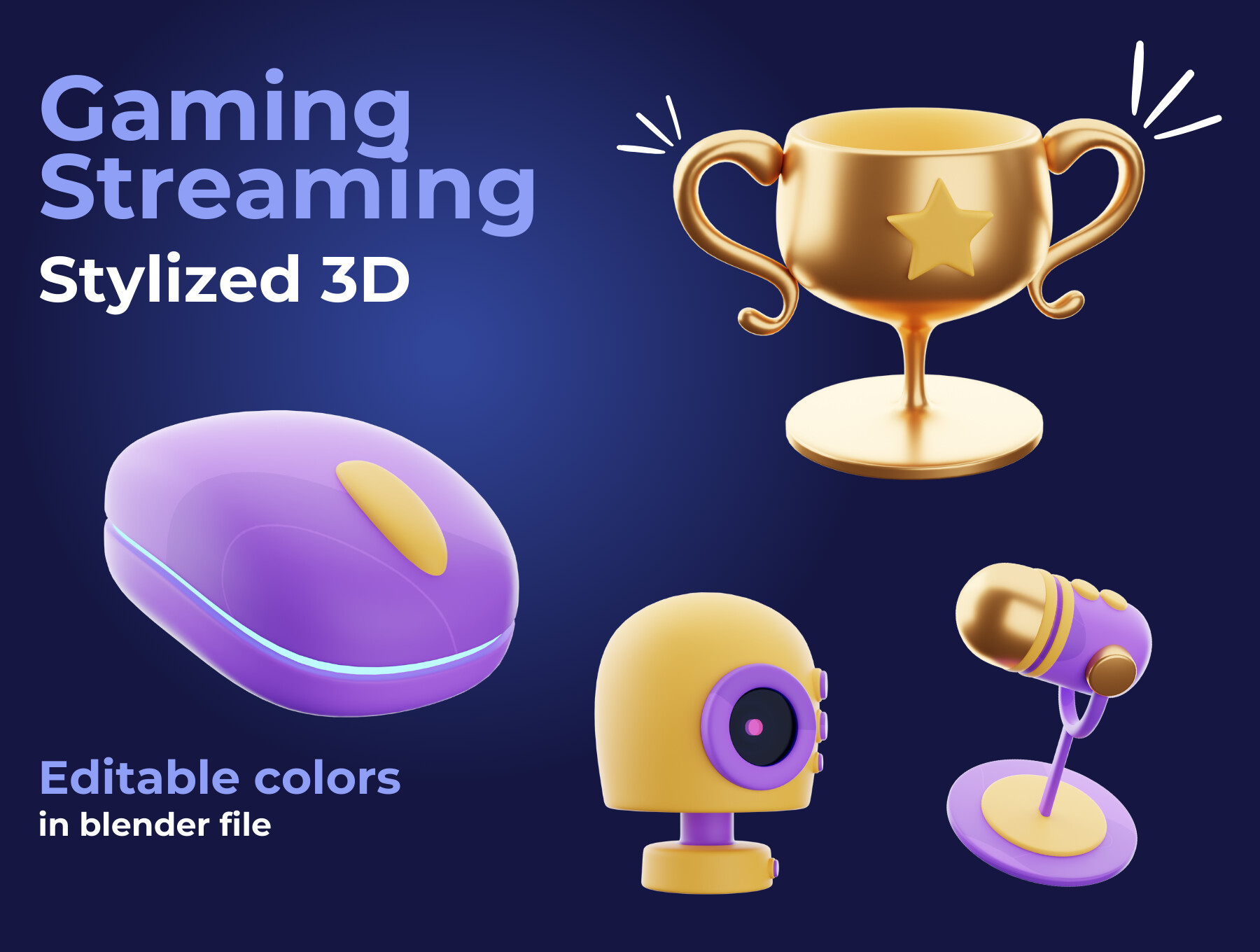 ArtStation - Gaming Streaming - 3d stylized icons perfect for apps