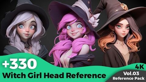 +330 Witch Girl Head References Concept (4k)