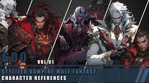 600+ Stylized Vampire Male Fantasy - Character References Vol.01