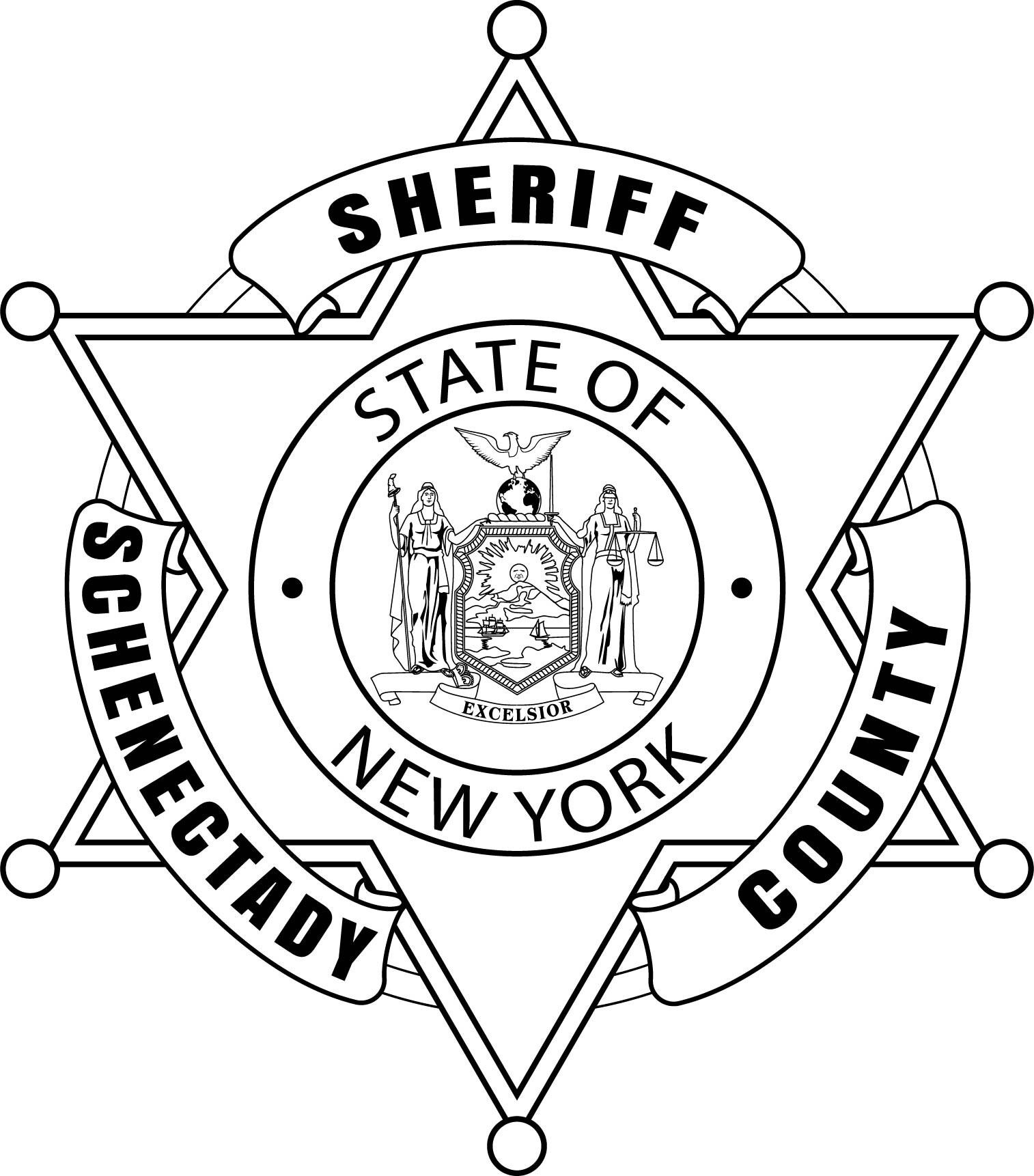 ArtStation - SCHENECTADY SHERIFF BADGE NY VECTOR LINE ART FILE Black ...