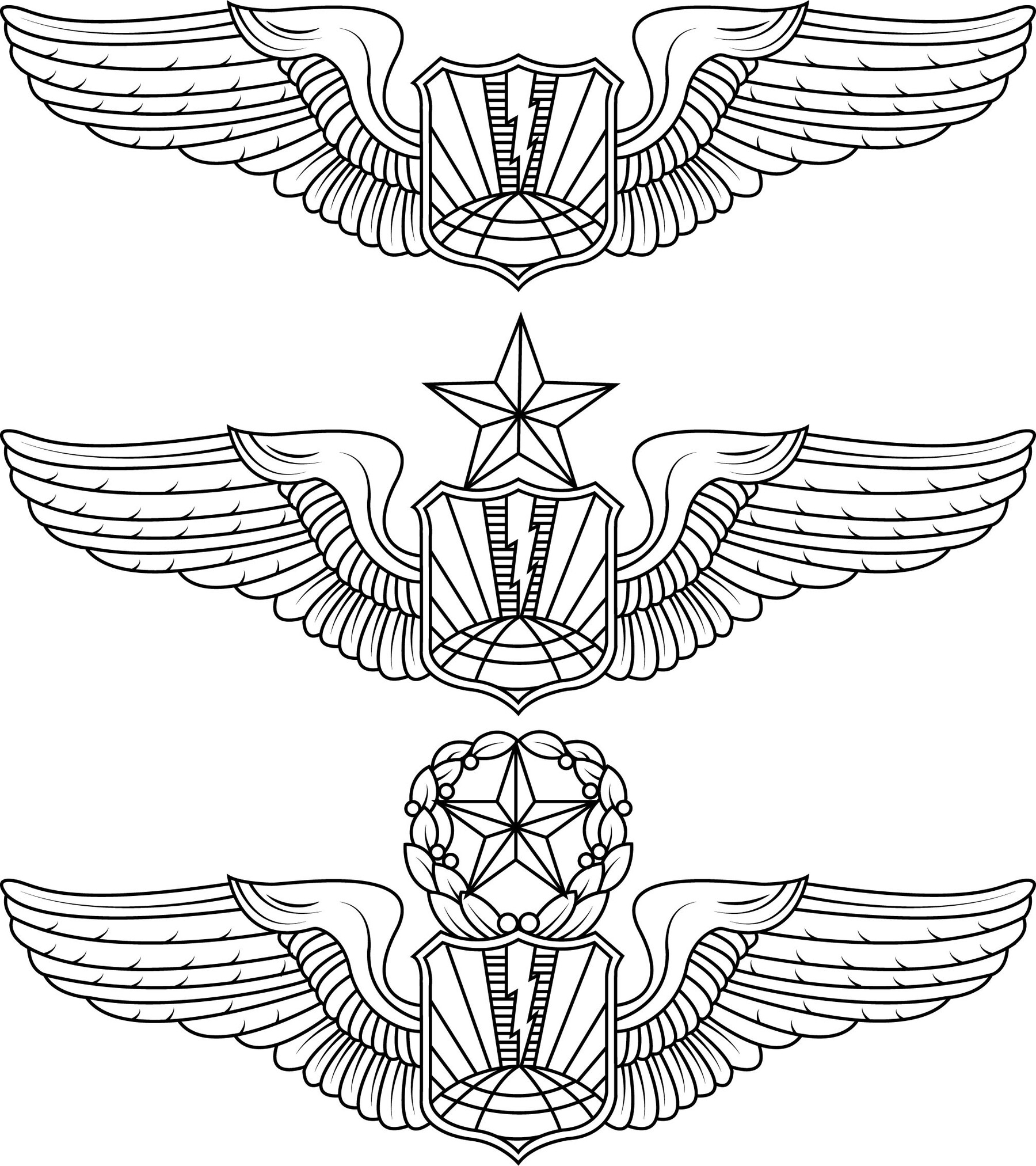 ArtStation - Air Force RPA Wings Vector svg eps dxf png jpg File Black ...