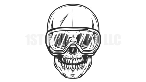 Construction worker skull builder in protective glasses in vintage monochrome style vector illustration