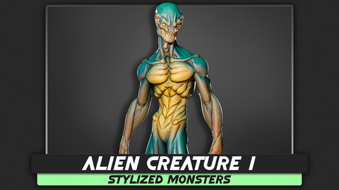 Alien Creature 01 – Low Poly Stylized Monsters – Animation Fantasy UFO Character Predator – Enemy Mutant - #14