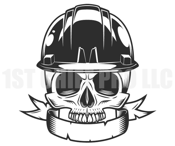 ArtStation - Builder half skull in hard hat with ribbon from business ...