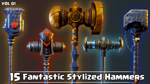 15 Fantastic Stylized Hammers Game Ready VOL01