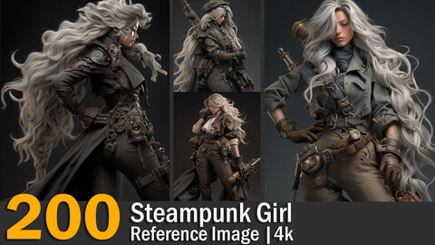 Steampunk Girl | Reference Images | 4K