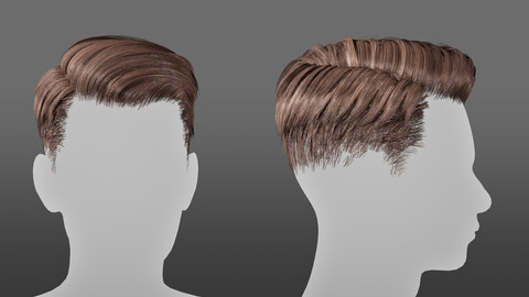 Generic male's hair "B" (real-time)