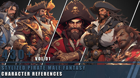 430+ Stylized Pirate Male Fantasy - Character References Vol.01