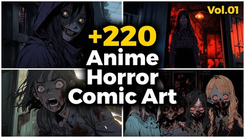 +220 Anime Horror Comic Art (4k) | Vol_01