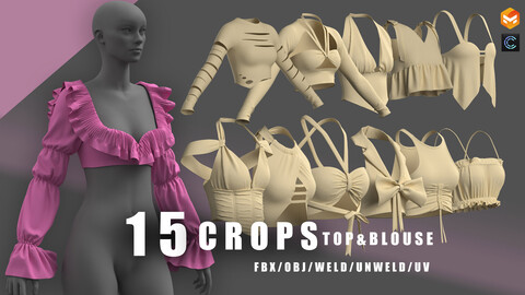 15 crop top & blouse/clo3d/marvelous