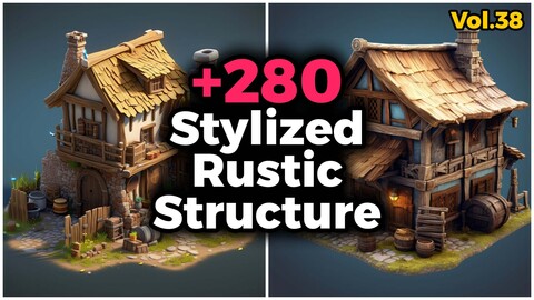 +280 Stylized Rustic Structure (4k) | Vol_38