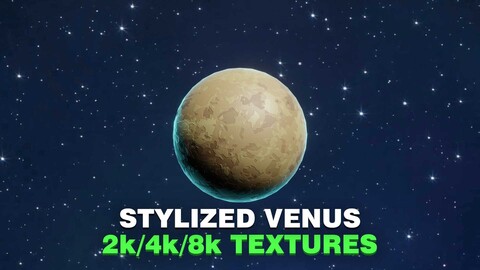 Stylized Planet Venus 3D Model 2k/4k/8k Textures