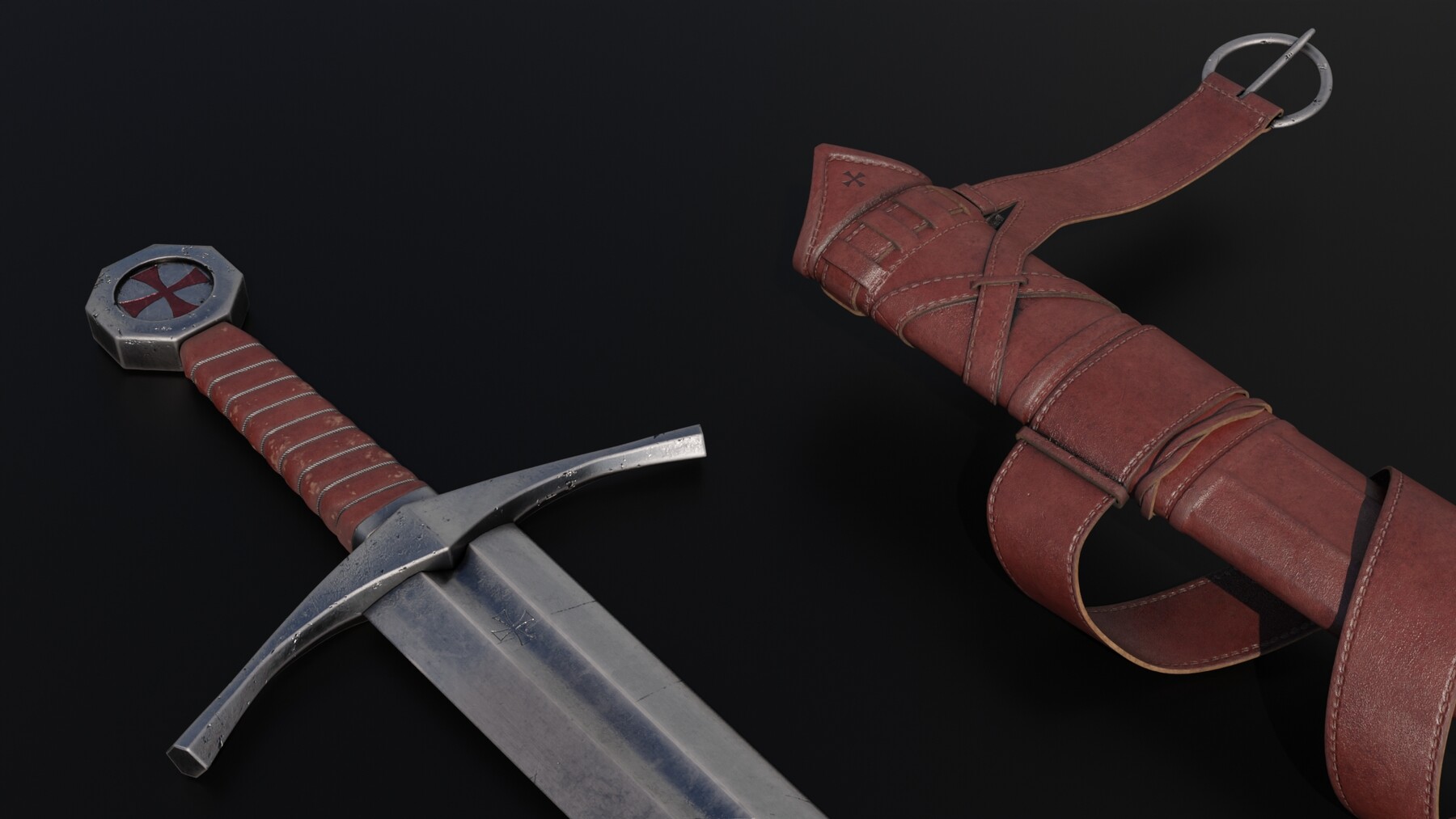 Artstation Templar Knight Sword With Scabbard Resources