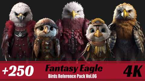 +250 Fantasy Eagle | 4K | Birds Reference Pack Vol.06