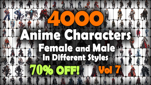 4000 Anime Character (Full Body) Reference Pack | MEGA Bundle | 4K | v.7