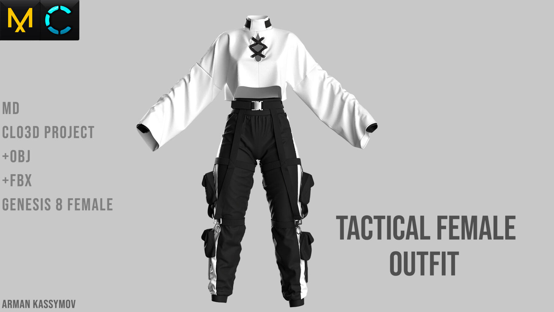 ArtStation - Female tactical outfit / Marvelous Designer