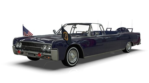 Lincoln Continental X100 1962 Low-poly 3D model