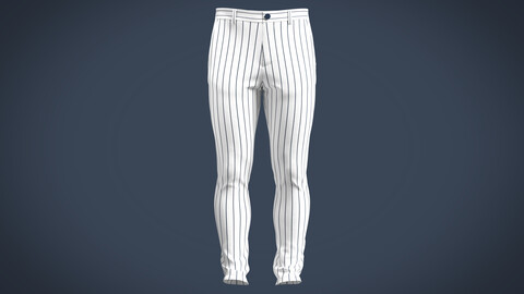 Mens Tailor chino pant slant pocket with pin stripe navy and white color fashion streetwear