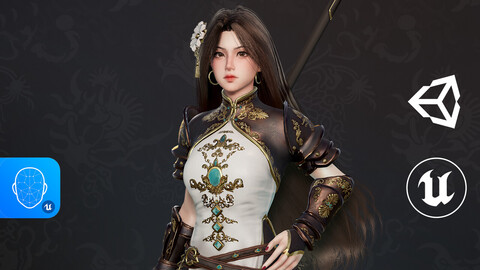 Cheng Yi, Chinese Warrior Girl - Game Ready