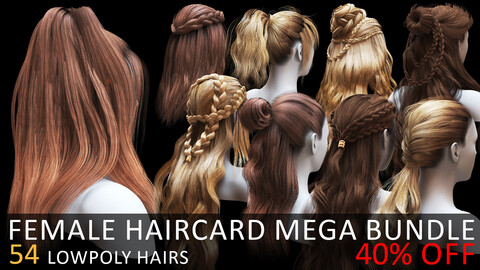 Game ready Female Hair cards MEGA BUNDLE