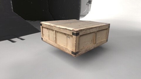 Scanned Wooden Crate, realtime prop