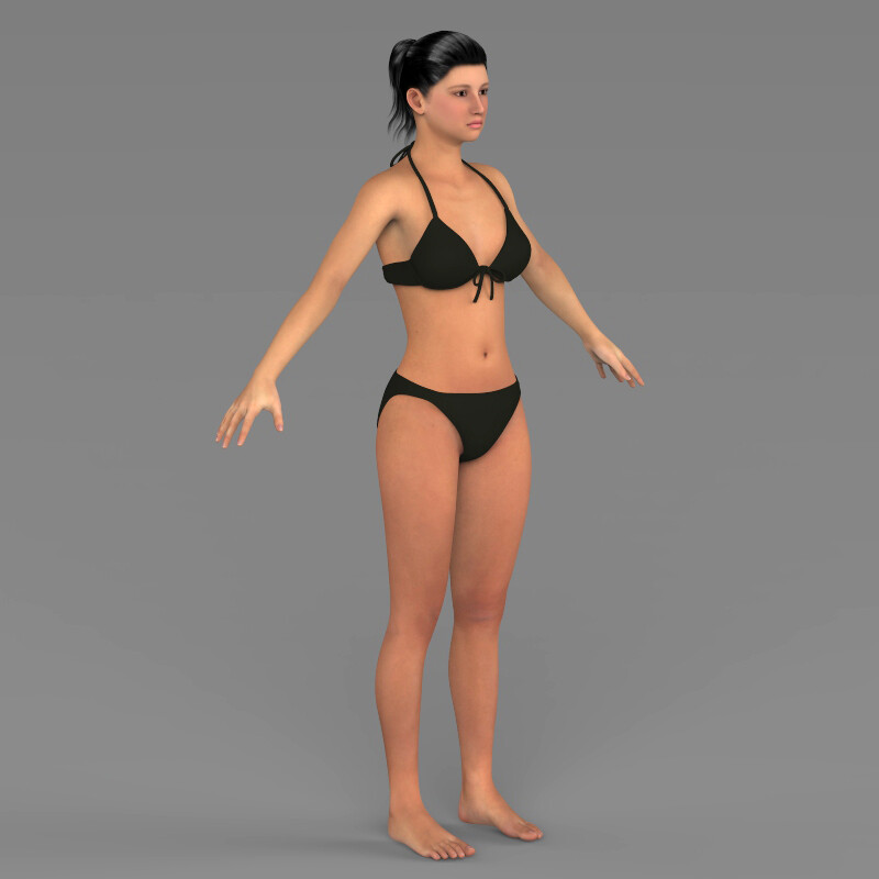 Art modeling girl. 3d Size model Scale. Karvilla Senor model girls.