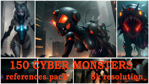 150 Cyber Monsters references pack