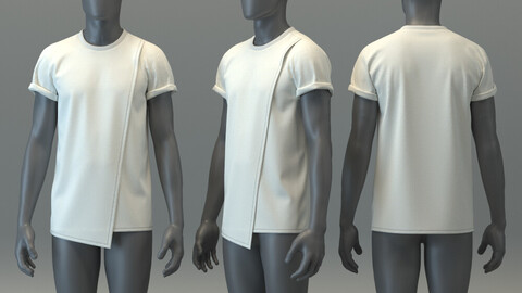 T-Shirt with Asymmetric Hem