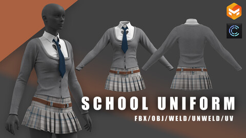 school uniform/clo3d/marvelous