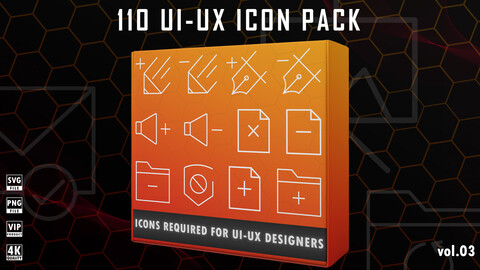110 UI-UX ICON PACK ( PNG & SVG )