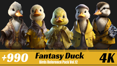 +990 Fantasy Duck | 4K | Birds Reference Pack Vol.12