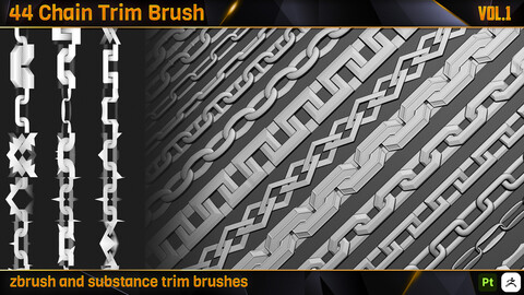 44 Chain Trim brush - Zbrush and Substance Trim brush - 70% oFF !! For a limited time Just 1$