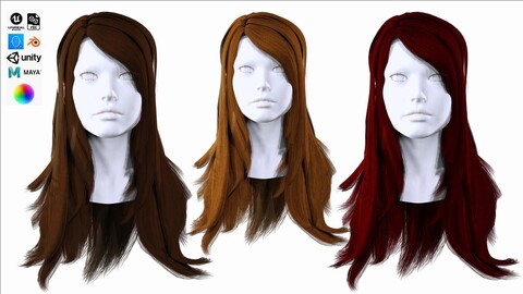 Realistic Female Long Hair