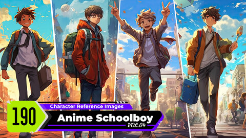 Anime Schoolboy VOL.04 | 4K Reference Image