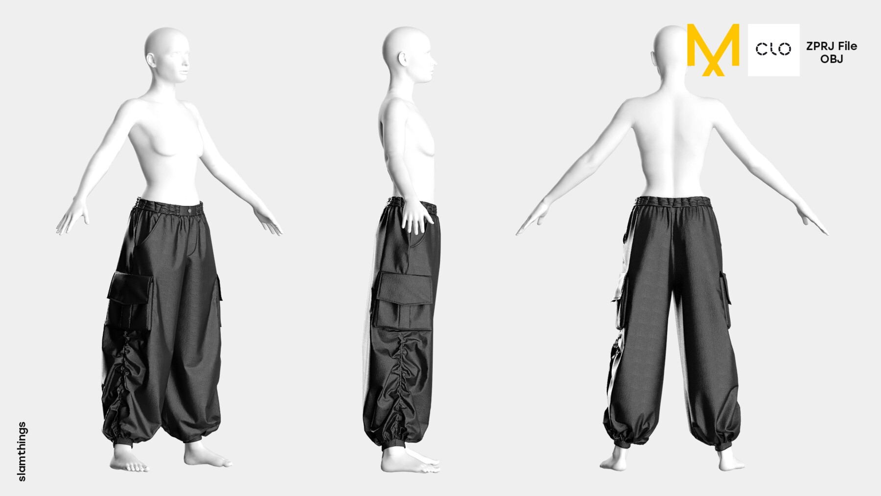 ArtStation - Streetwear Baggy Cargo Pants #032 - Clo 3D / Marvelous ...